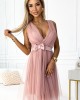 Елегантна рокля с дълбоко деколте 523-1