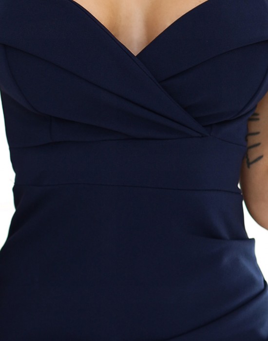 CALLIE 564-7 Нежна вталена рокля в тъмносин цвят