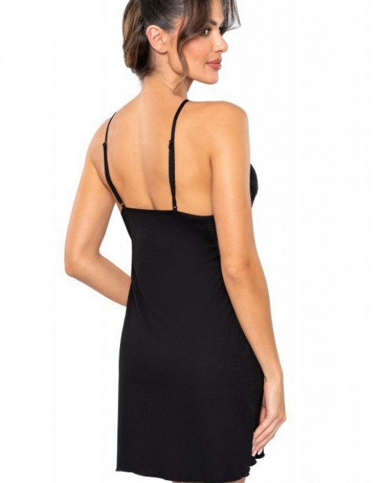 Gabi нощница с дантела, черен цвят