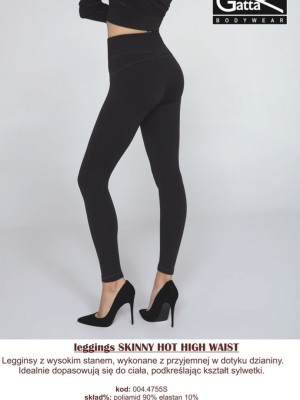 Дамски безшевен клин LEGGINGS SKINNY HOT HIGH WAIST-3XL BLACK