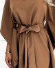 Широка рокля в кафяв цвят , модел 287-39.