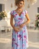 425-14 Елегантна рокля с цветен принт