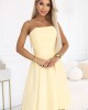 Елегантна рокля без презрамки в жълт цвят 641-3