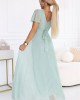 Дълга рокля с брокат в цвят мента 635-8