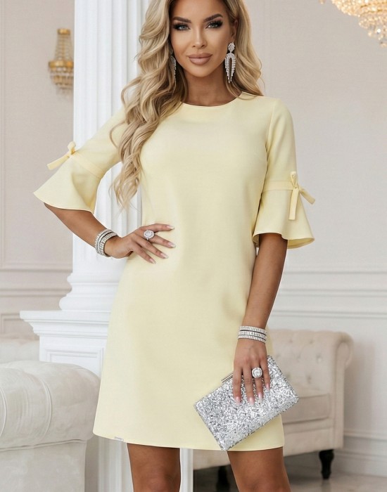 Ежедневна рокля в жълт цвят, модел 217-12
