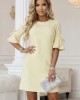 Ежедневна рокля в жълт цвят, модел 217-12