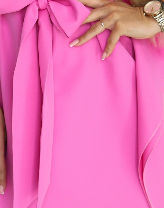 Широка рокля в розов цвят, модел 287-42