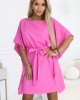 Широка рокля в розов цвят, модел 287-42