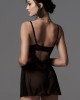 Черна секси нощница с прашки Perisia