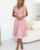 381-6 Елегантна рокля от шифон в розово