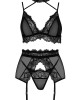 Луксозно секси бельо в черно от три части Velvet Sin