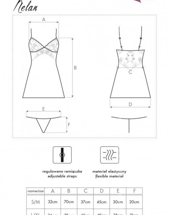 Еротична нощница с прашки в синьо Nelan, LivCo Corsetti Fashion, Комплекти - Complex.bg