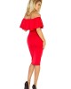Елегантна миди рокля в червено 138-2, Numoco, Миди рокли - Complex.bg