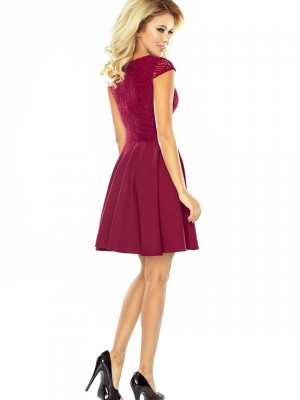 Елегантна мини рокля в цвят бордо 157-3