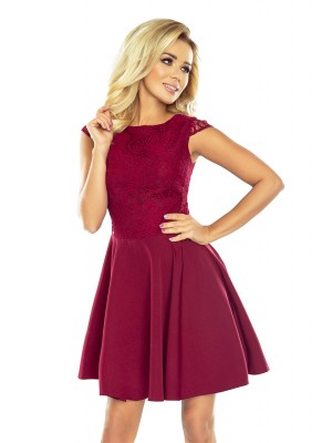 Елегантна мини рокля в цвят бордо 157-3