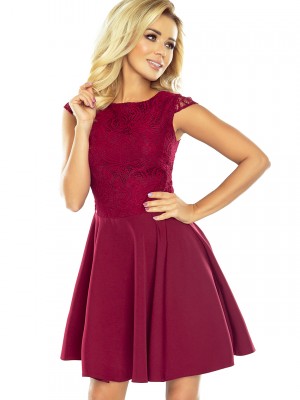 Елегантна мини рокля в цвят бордо 157-3