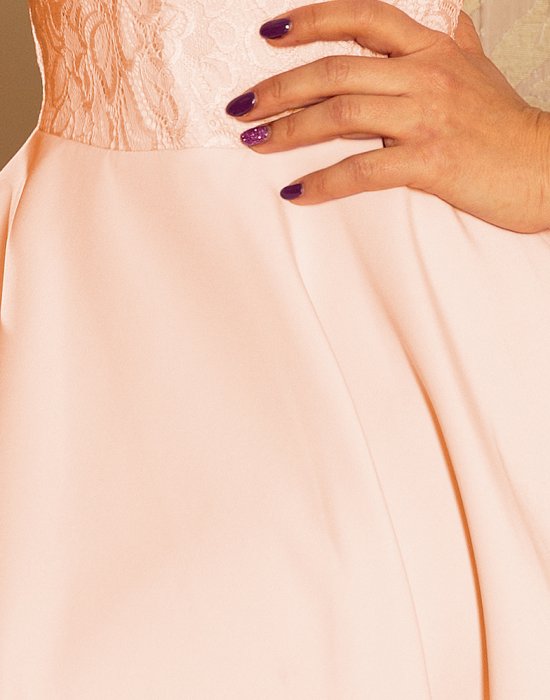 Елегантна мини рокля в цвят праскова 157-7, Numoco, Къси рокли - Complex.bg