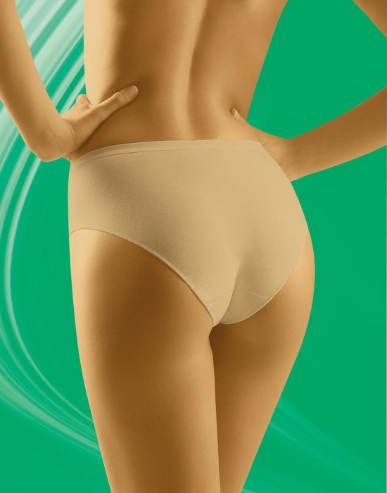 Гладки памучни бикини с висока талия в бежово Comforta