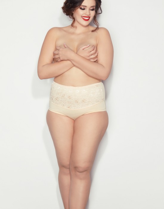 Моделиращи макси бикини в бежов цвят Ala 6XL-9XL