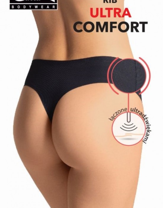 Рипсени дамски прашки в черен цвят RIB ULTRA COMFORT