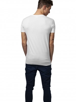 Мъжка тениска с V-образно деколте Urban Classics White