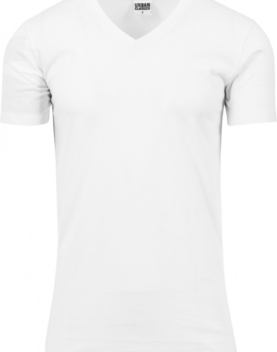 Мъжка тениска с V-образно деколте Urban Classics White