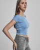 Дамски къс топ с голи рамена в синьо Urban Classics horizonblue