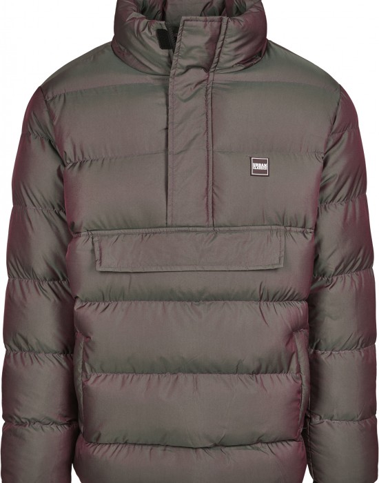 Мъжко зимно яке Urban Classics Shimmering Pull Over в сребрист цвят