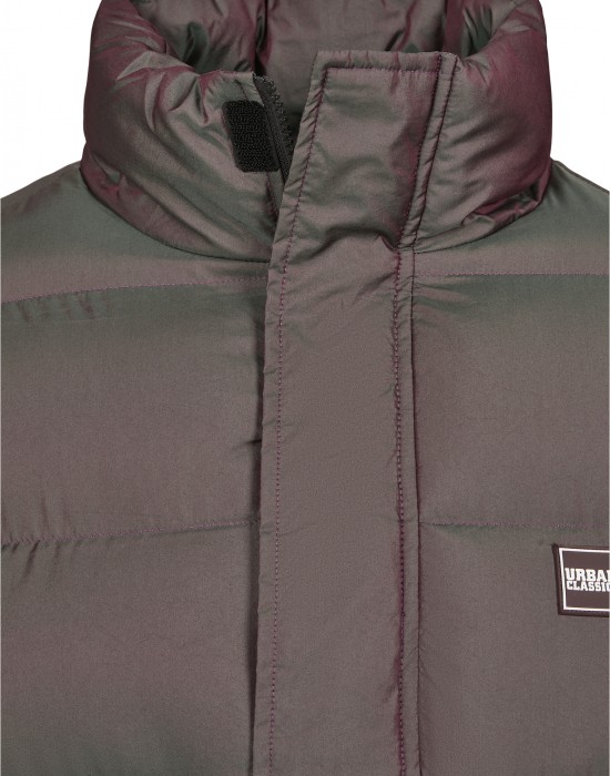 Мъжко зимно яке Urban Classics Shimmering Pull Over в сребрист цвят