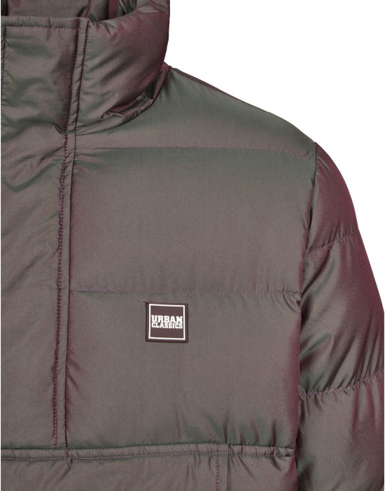 Мъжко зимно яке Urban Classics Shimmering Pull Over в сребрист цвят