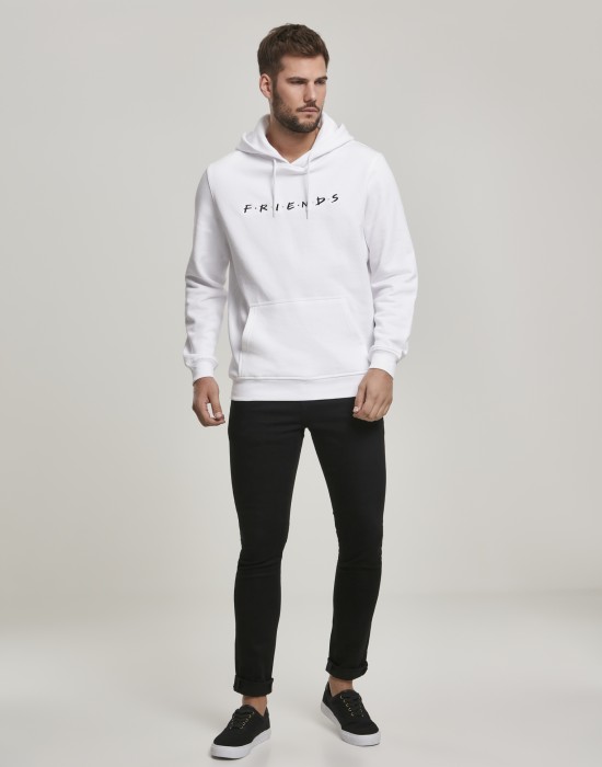 Изчистен бял суичър Friends Logo EMB