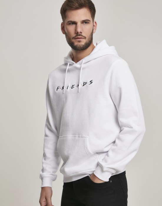Изчистен бял суичър Friends Logo EMB