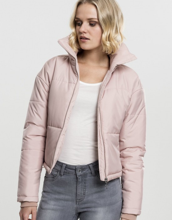 Дамско яке Urban Classics High Neck в розов цвят