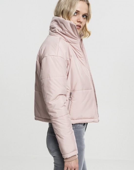 Дамско яке Urban Classics High Neck в розов цвят