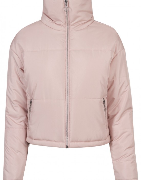 Дамско яке Urban Classics High Neck в розов цвят
