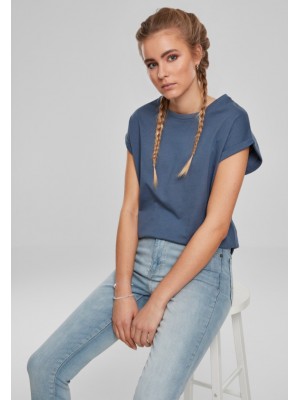 Дамска тениска в син цвят Urban Classics Ladies Extended Shoulder Tee vintageblue 