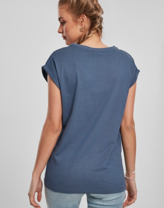 Дамска тениска в син цвят Urban Classics Ladies Extended Shoulder Tee vintageblue 