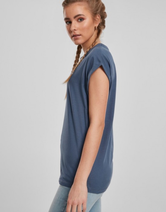 Дамска тениска в син цвят Urban Classics Ladies Extended Shoulder Tee vintageblue 