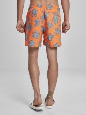 Мъжки бански в оранжево Floral