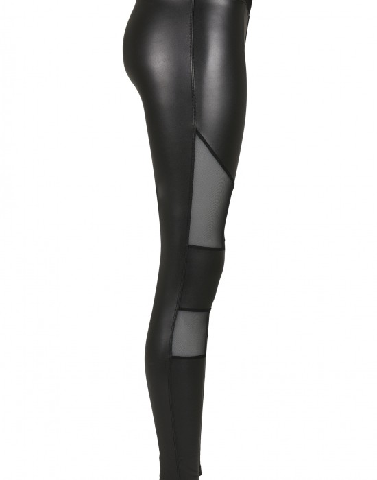 Дамски клин в черно от Urban Classics Ladies Tech Mesh Faux Leather