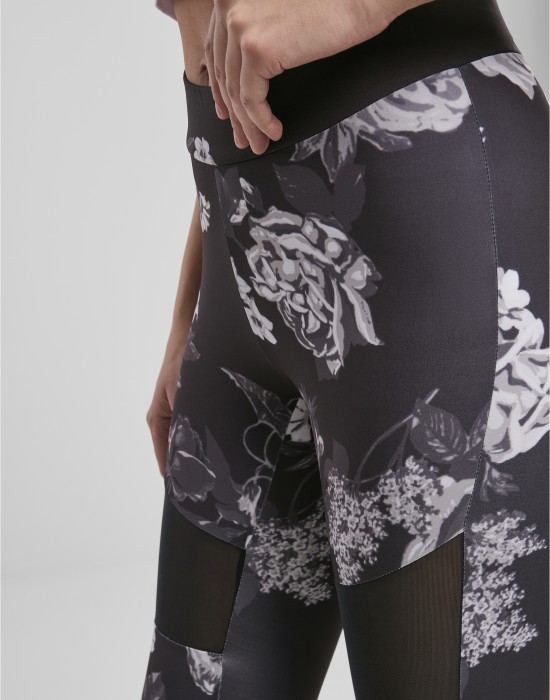 Дамски клин в черно от Urban Classics Ladies Tech Mesh AOP 
