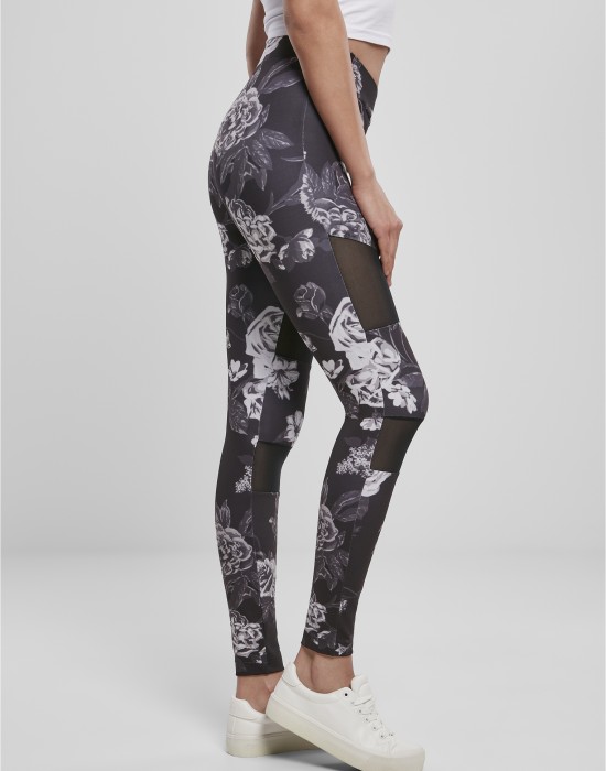 Дамски клин в черно от Urban Classics Ladies Tech Mesh AOP 