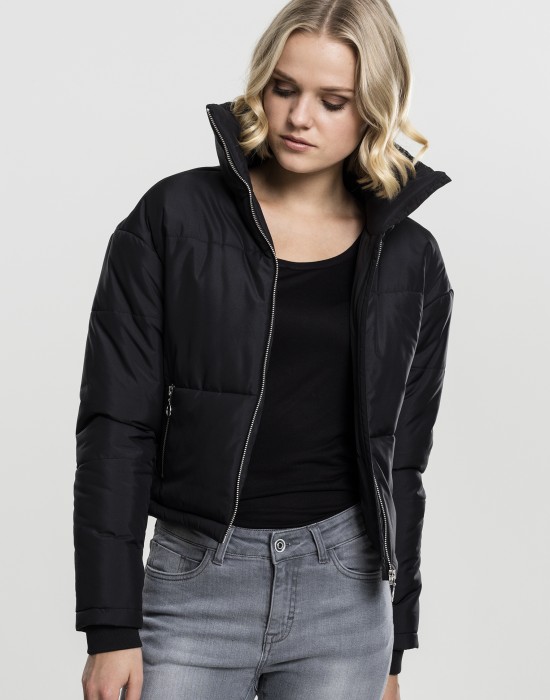 Дамско яке Urban Classics High Neck в черен цвят