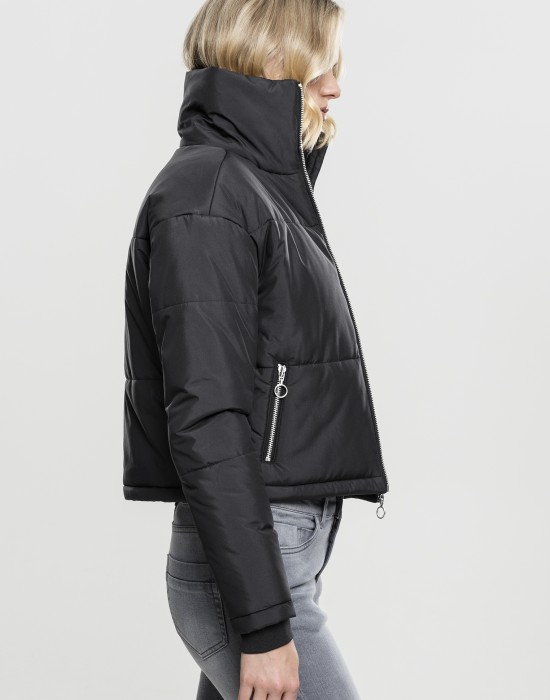 Дамско яке Urban Classics High Neck в черен цвят
