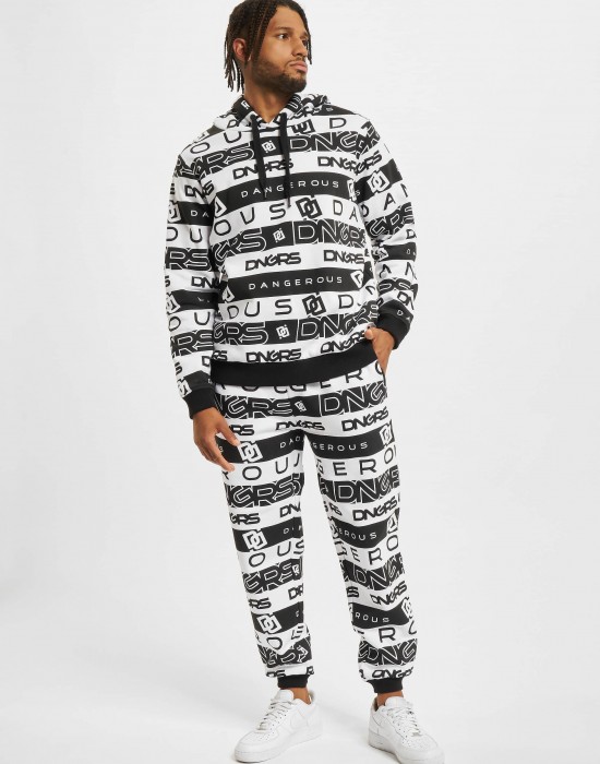 Мъжки анцуг в черно и бяло Dangerous DNGRS Oversized