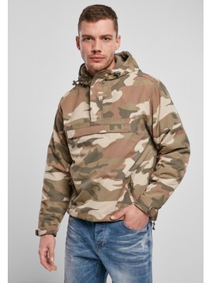 Ветровка с подплата в камуфлажен цвят Brandit Fleece Pull Over Windbreaker light woodland 
