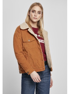 Дамско яке в бежово Urban Classics Ladies Oversize Sherpa Corduroy