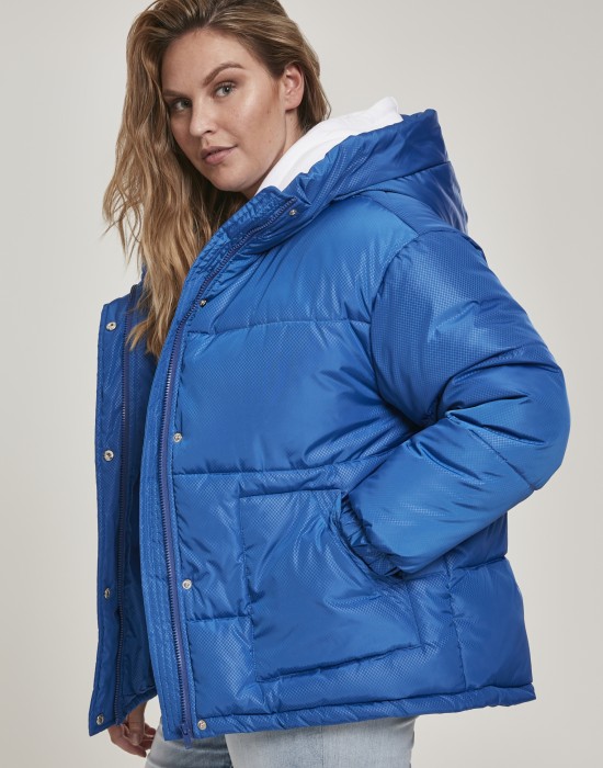 Дамско яке в синьо Urban Classics Ladies Oversized Hooded Puffer 