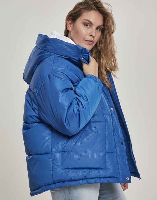 Дамско яке в синьо Urban Classics Ladies Oversized Hooded Puffer 