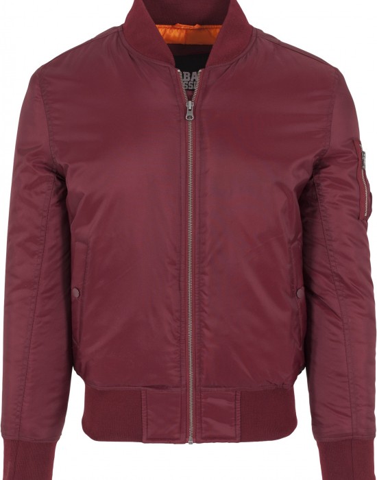 Мъжко яке тип бомбър Urban Classics burgundy в бордо